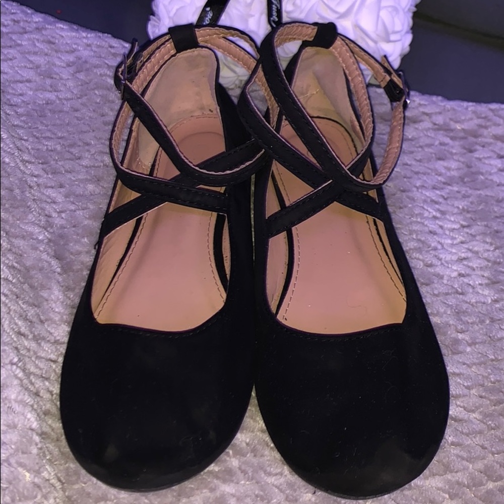 Top Moda Black Velvet ballerina shoes